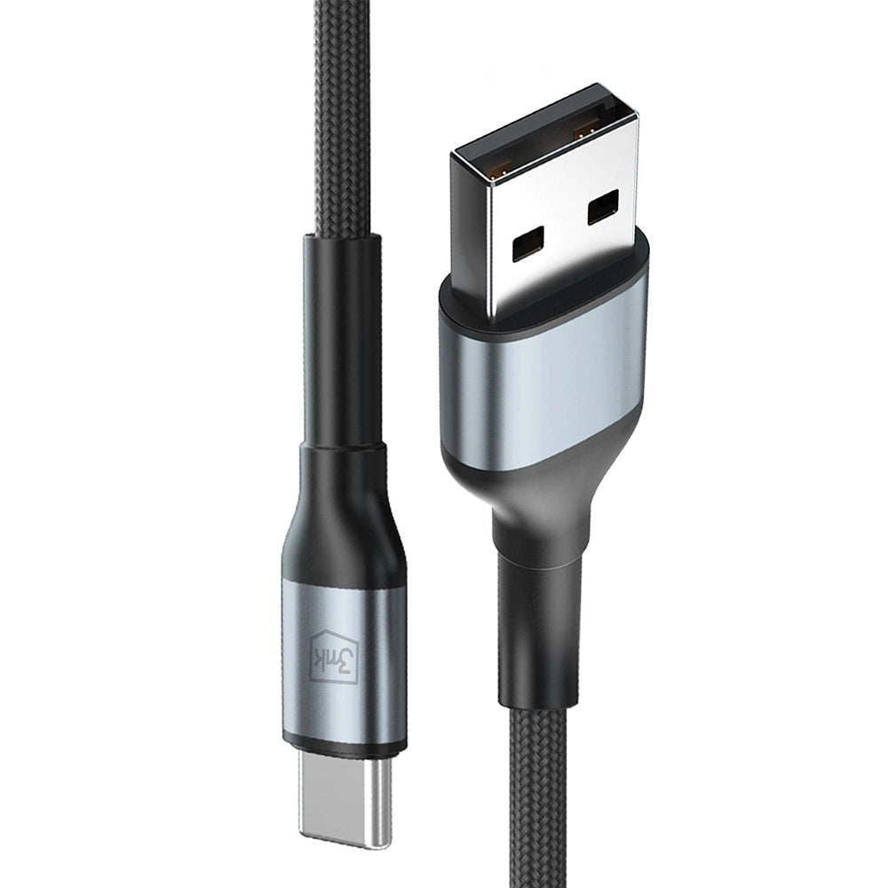USB-A to USB-C Data and Charging Cable 3MK Hyper N 18, 18W, 1m, Black