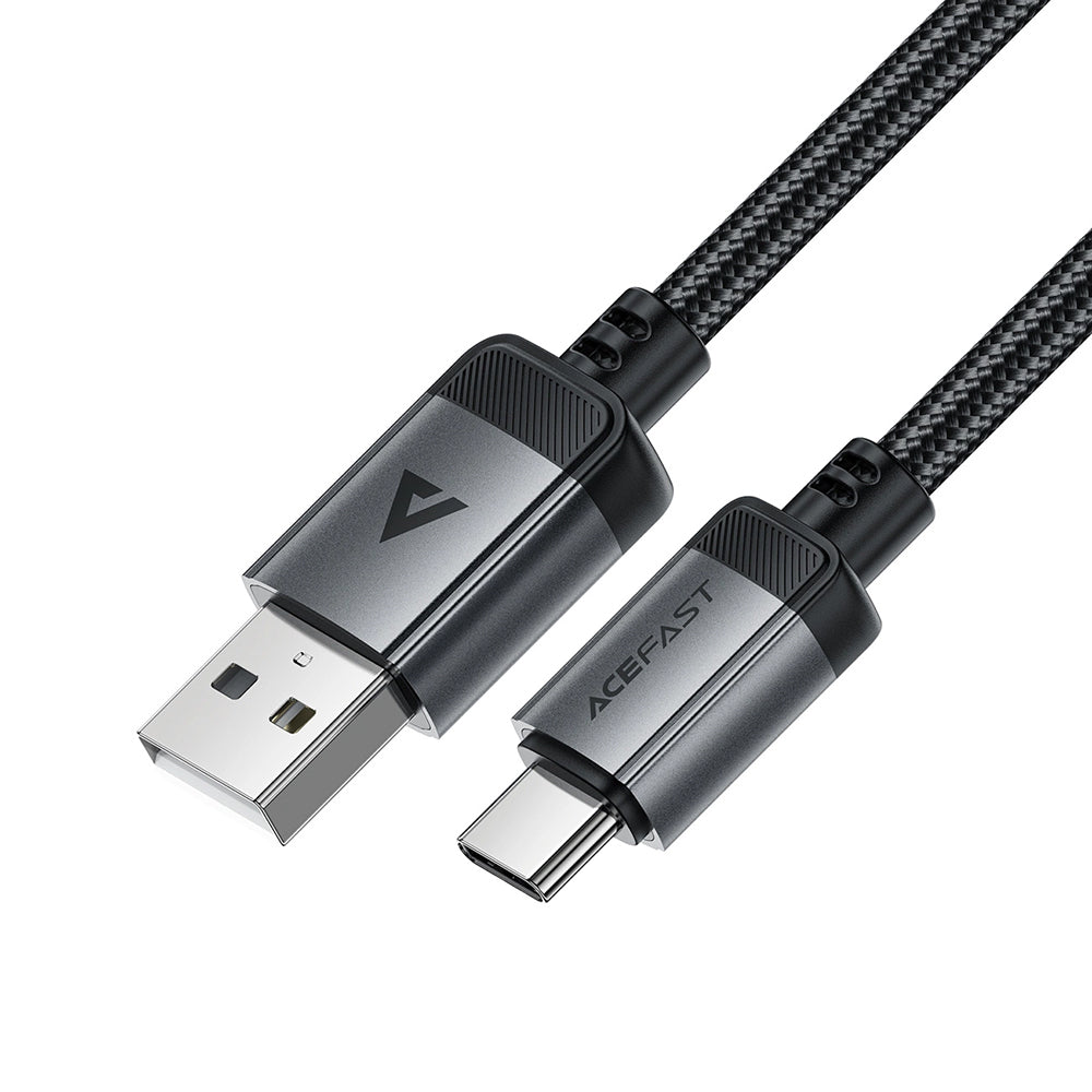 USB-A to USB-C Data and Charging Cable Acefast C20-04, 18W, 1.2m, Black