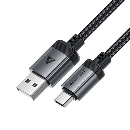 USB-A to USB-C Data and Charging Cable Acefast C20-04, 18W, 1.2m, Black