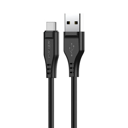 USB-A to USB-C Data and Charging Cable Acefast C3-03, 60W, 1.2m, Black