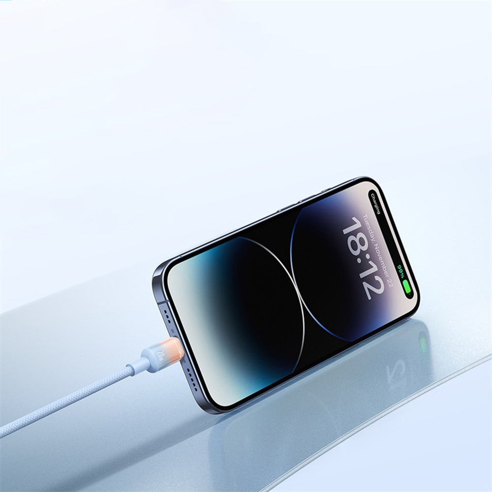 Baseus Discolor USB-A to USB-C Data and Charging Cable, 100W, 2m, Blue Green E0418500