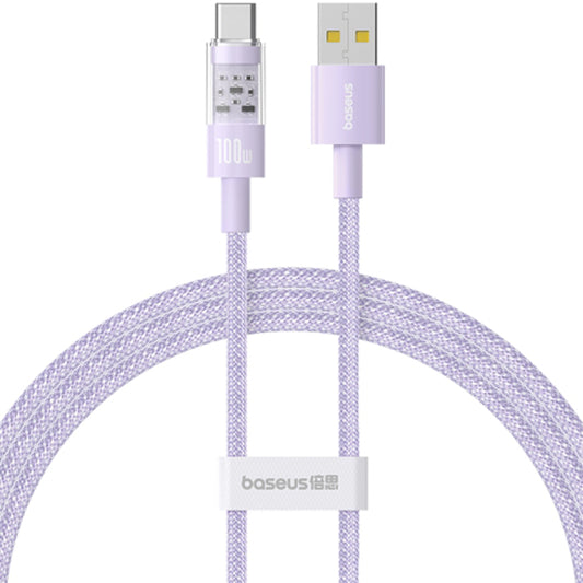 Baseus Gem USB-A to USB-C Data and Charging Cable, 100W, 1m, Purple P10373002511-00