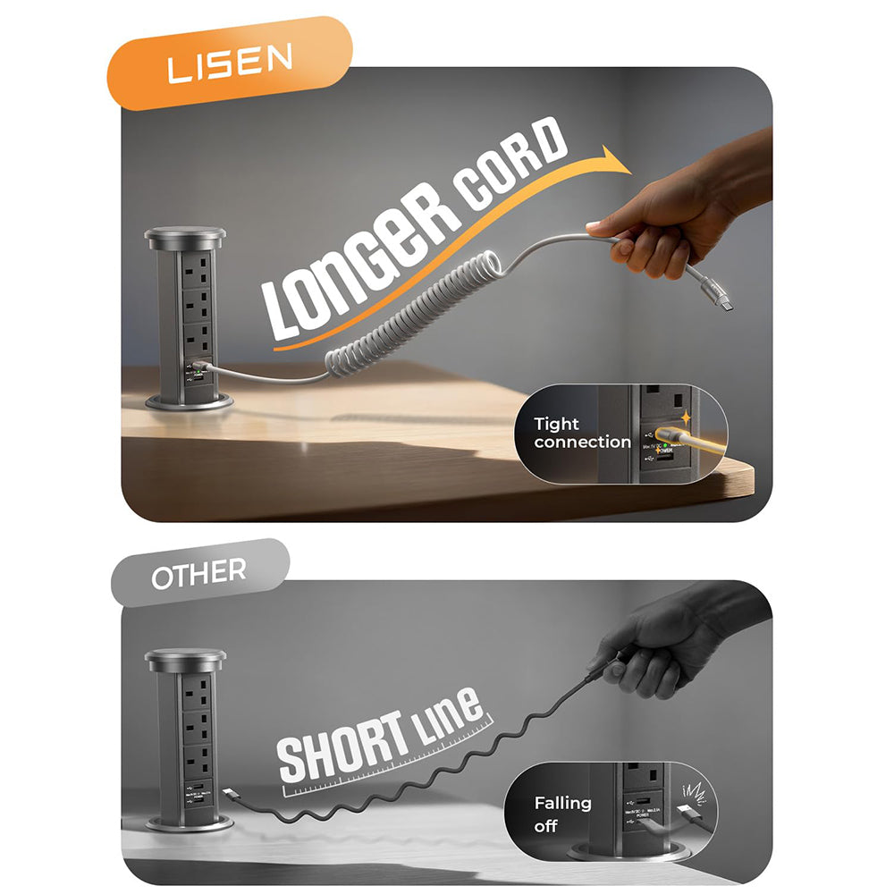USB-A to USB-C Data and Charging Cable Lisen L114, 15W, 1m, Gray YL0125030001