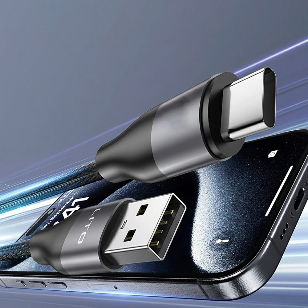 USB-A to USB-C Data and Charging Cable Lito LD23T, 18W, 1m, Gray