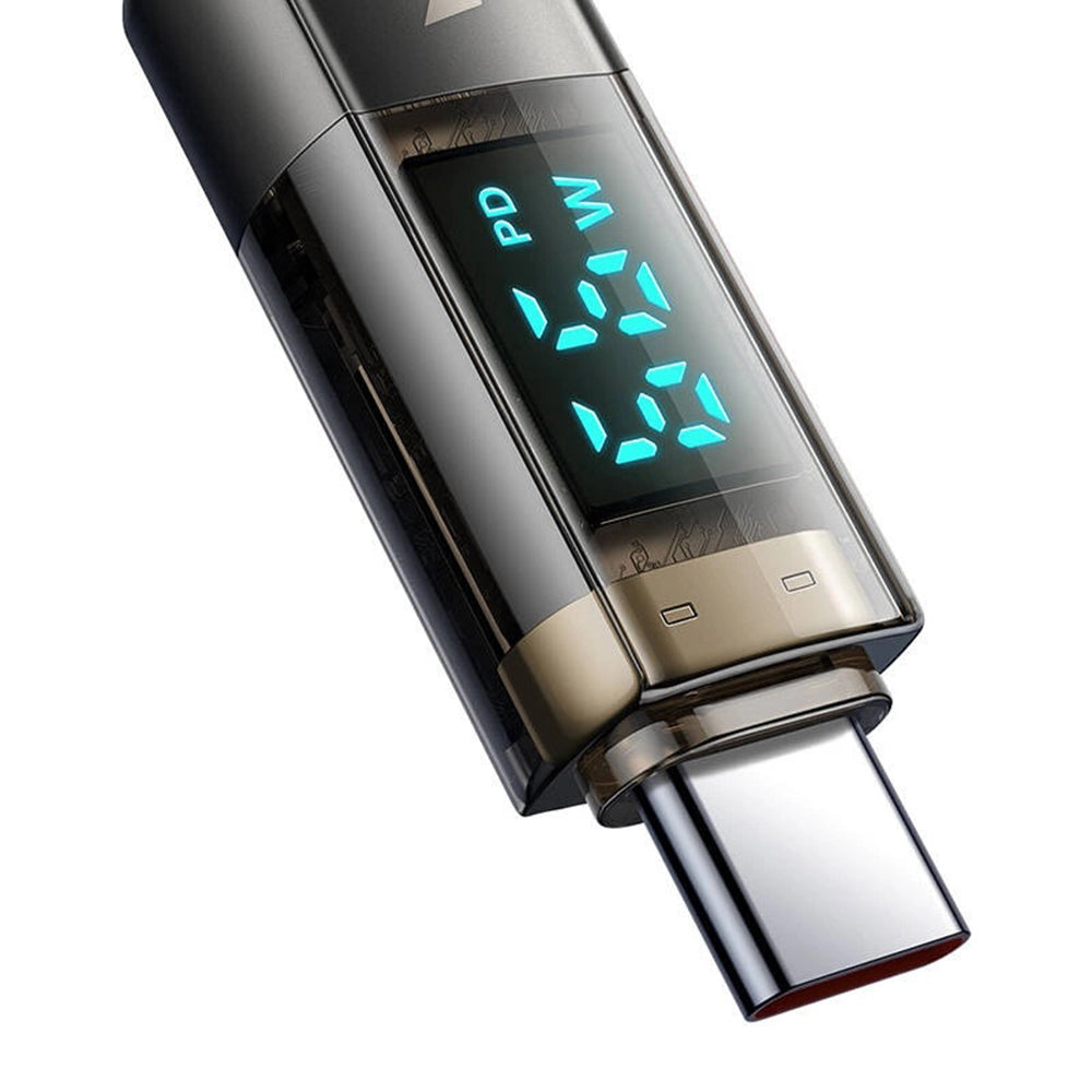 USB-A to USB-C McDodo CA-3630 Data and Charging Cable with Auto Power Off Display, 66W, 1.2m, Black