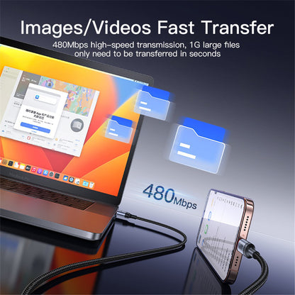 USB-A to USB-C Data and Charging Cable Yesido CA130C, 18W, 2m, Black