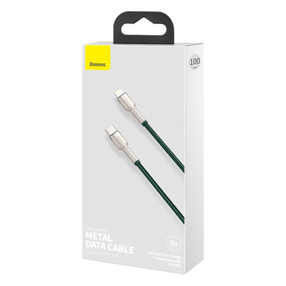USB-C to Lightning Baseus Cafule Metal Data and Charging Cable, 20W, 1m, Green CATLJK-A06