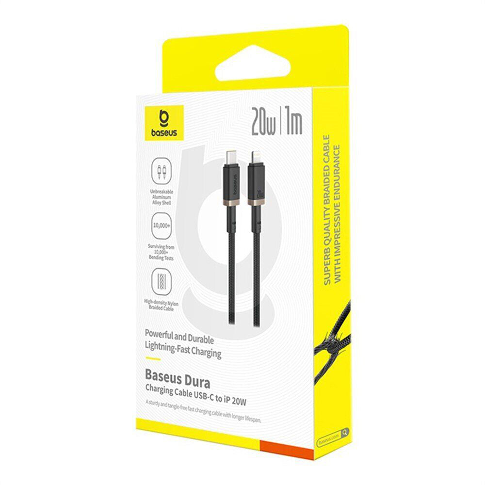 USB-C to Lightning Data and Charging Cable Baseus Dura Series, 20W, 1m, Black Gold P10377800U01-03