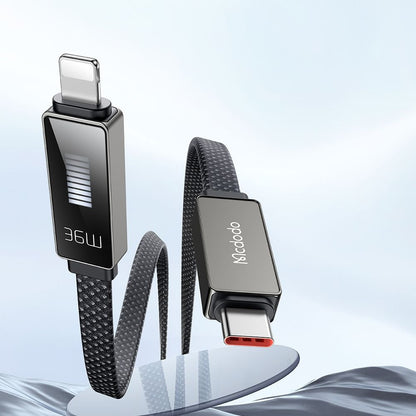 USB-C to Lightning McDodo CA-4960 Rythm Display Data and Charging Cable, 36W, 1.2m, Black