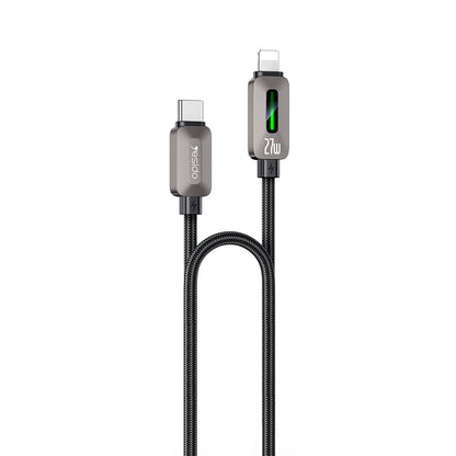 USB-C to Lightning Data and Charging Cable Yesido CA199, 27W, 1.2m, Black