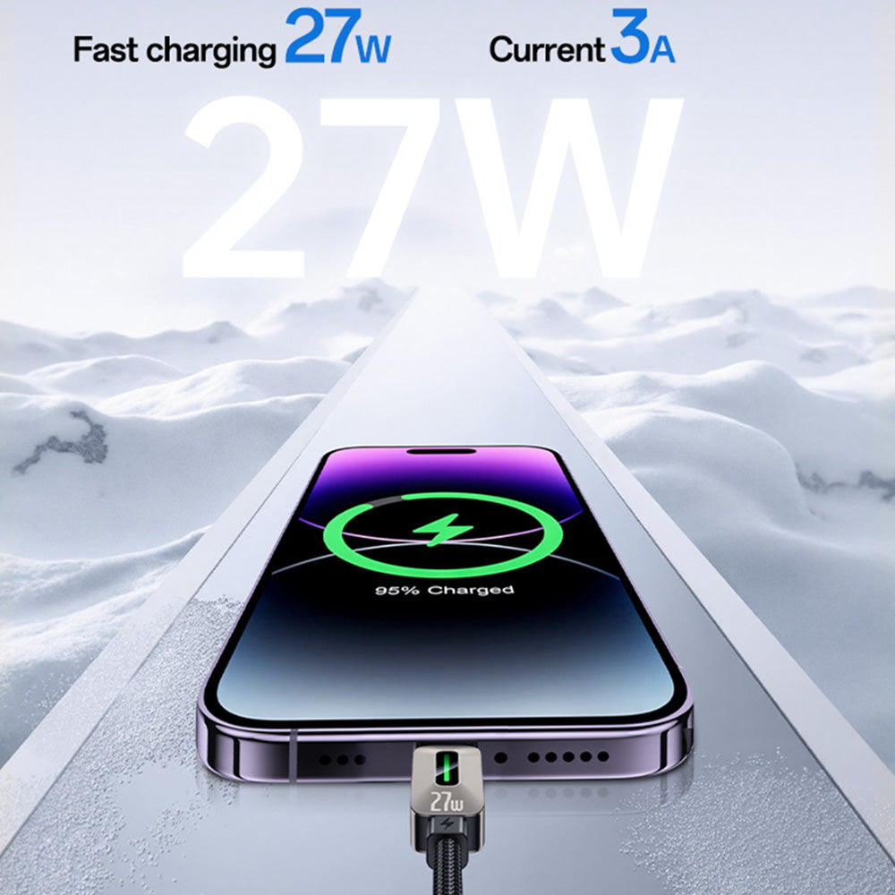 USB-C to Lightning Data and Charging Cable Yesido CA199, 27W, 1.2m, Black
