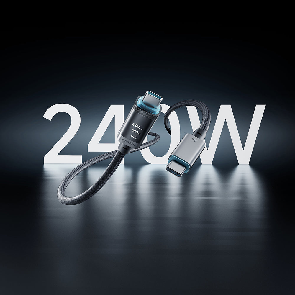 USB-C Data and Charging Cable - USB-C Cuktech CTC620P Display, 240W, 2m, Black CCTC620POSBK
