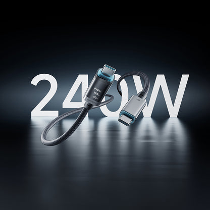 USB-C Data and Charging Cable - USB-C Cuktech CTC620P Display, 240W, 2m, Black CCTC620POSBK