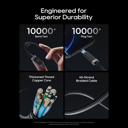 USB-C Data and Charging Cable - USB-C Cuktech CTC620P Display, 240W, 2m, Black CCTC620POSBK