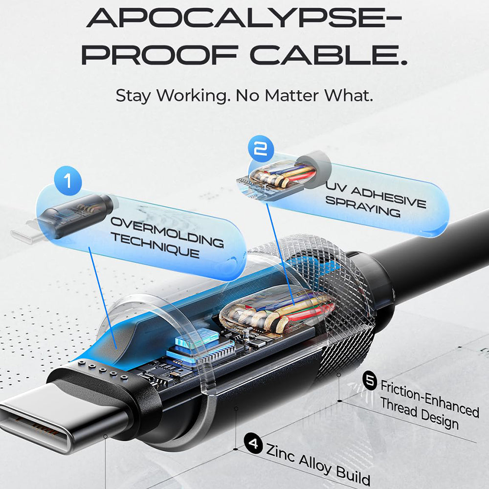 USB-C Data and Charging Cable - USB-C Lisen L115, 100W, 3m, Gray YL0126010031