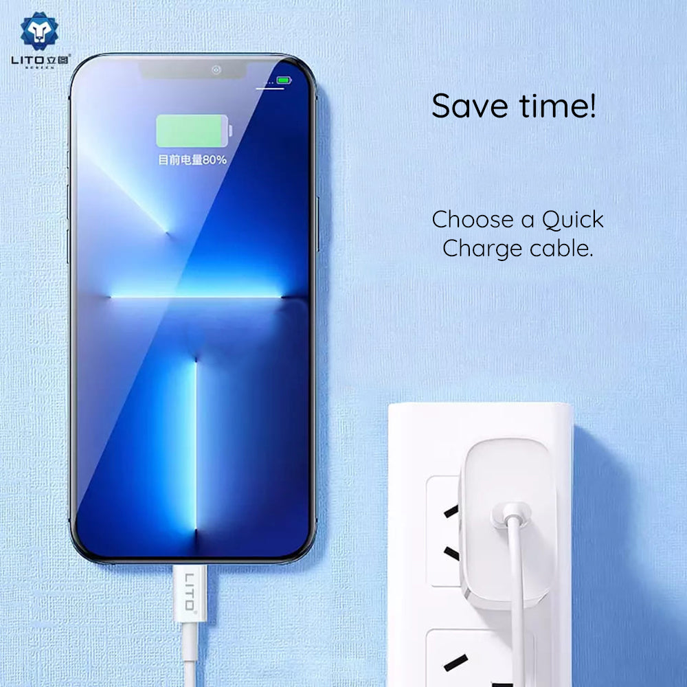 USB-C Data and Charging Cable - USB-C Lito, 18W, 2m, White