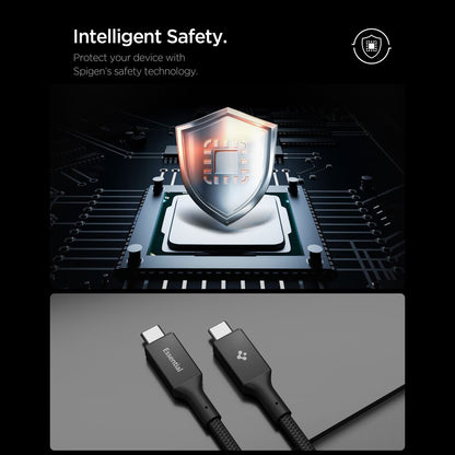 USB-C Data and Charging Cable - USB-C Spigen EB10015CC, 100W, 1.5m, Black ACA10421