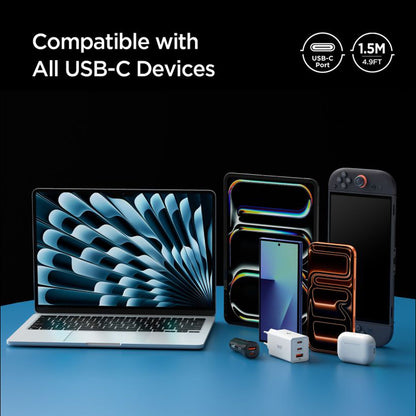 USB-C Data and Charging Cable - USB-C Spigen EB24015CC, 240W, 1.5m, White ACA10422