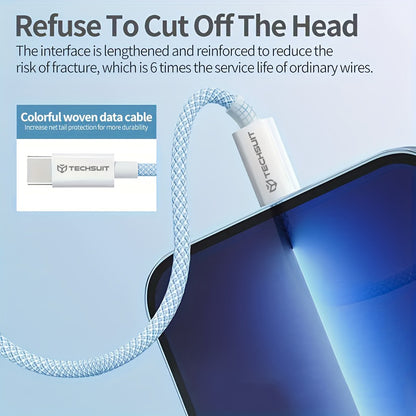 USB-C Data and Charging Cable - USB-C Techsuit PCB114D, 60W, 1m, Gray