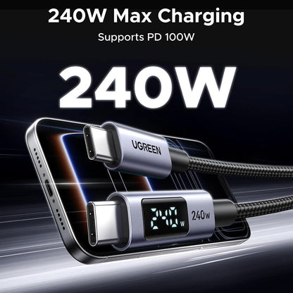 USB-C Data and Charging Cable - USB-C UGREEN 65866 Display, 240W, 1m, Gray