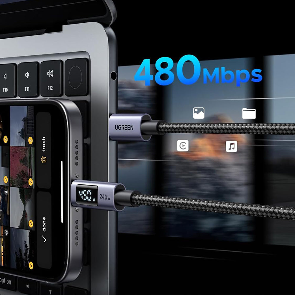 USB-C Data and Charging Cable - USB-C UGREEN 65866 Display, 240W, 1m, Gray