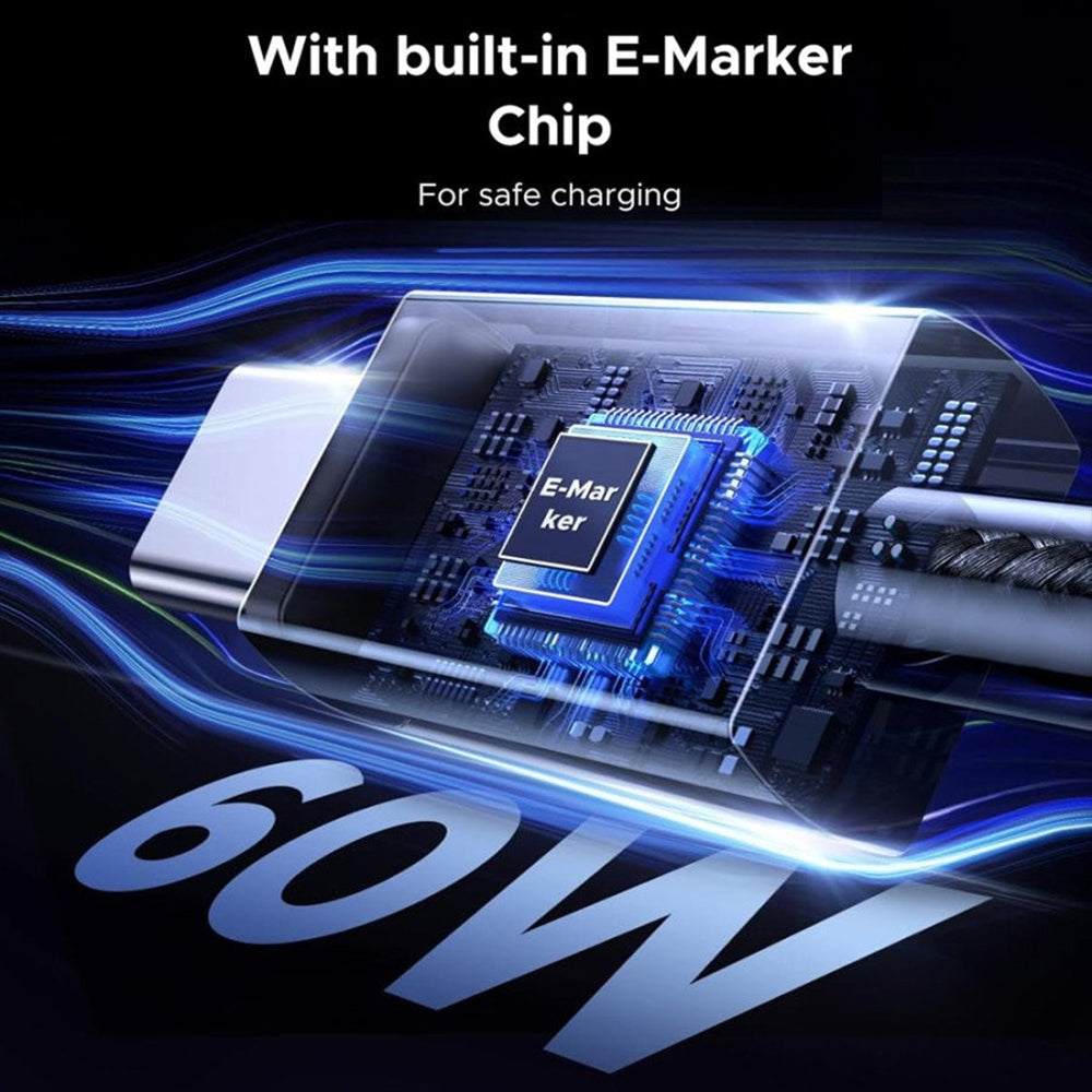 USB-C to USB-C Data and Charging Cable UGREEN L524, 60W, 1m, Gray