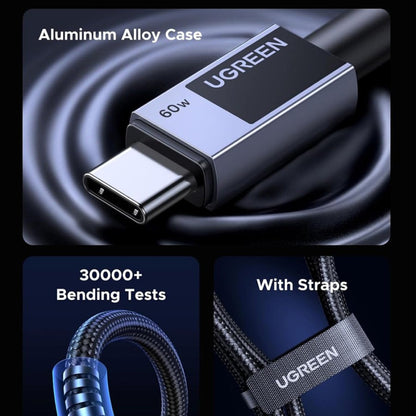 USB-C to USB-C Data and Charging Cable UGREEN L524, 60W, 1m, Gray