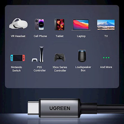 USB-C Data and Charging Cable - USB-C UGREEN US551 (90629) Angled, 60W, 5m, Black