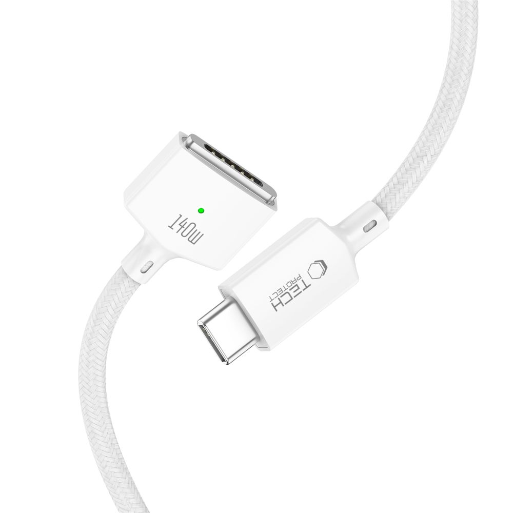 Tech-Protect MMC01 Ultraboost Charging Cable, USB-C - MagSafe 3, 140W, 3m, White