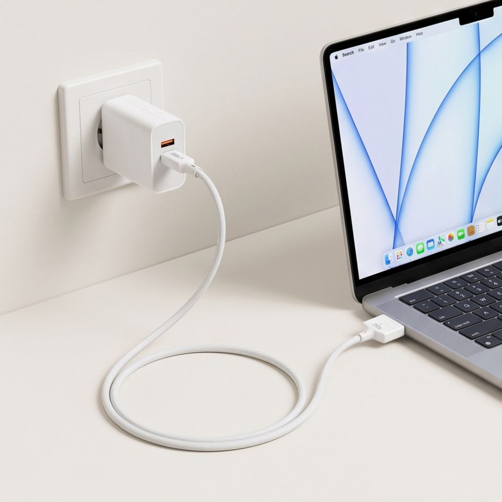 Tech-Protect MMC01 Ultraboost Charging Cable, USB-C - MagSafe 3, 140W, 3m, White