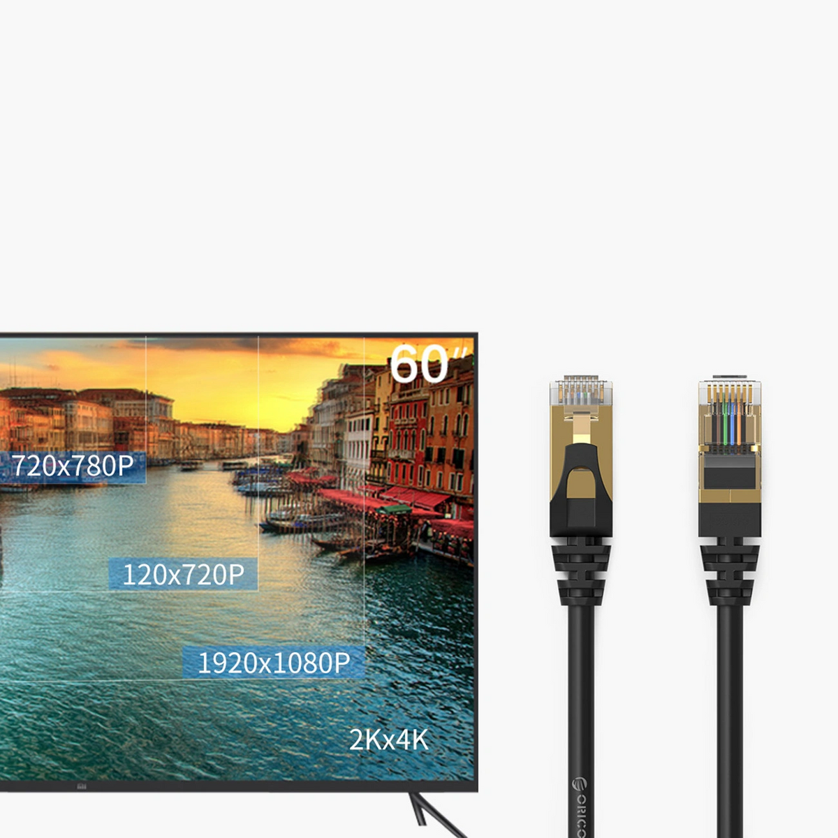 Orico PUG-C7 Network Cable, UTP, Cat7, 5m, Black