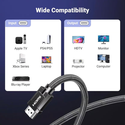 UGREEN Video Cable, HDMI - HDMI, 8K, 1.5m, Black