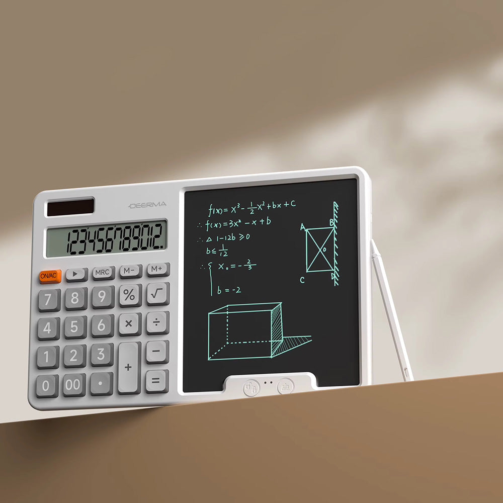 Deerma JX01 Desk Calculator with Writing Tablet, Gray