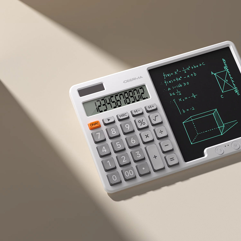 Deerma JX01 Desk Calculator with Writing Tablet, Gray