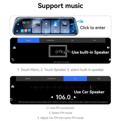 Yesido KM24 Car Camera with Carplay / Android Auto, 4K, 9.66inch Display