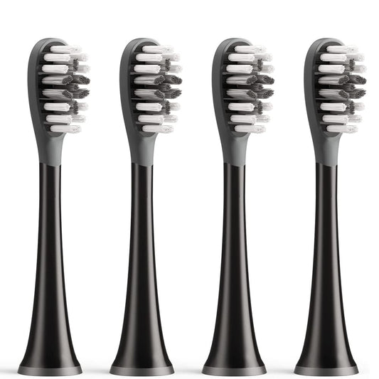 Gum Care Replacement Head for Bitvae S2 / S3 Electric Toothbrush, Set of 4, Black