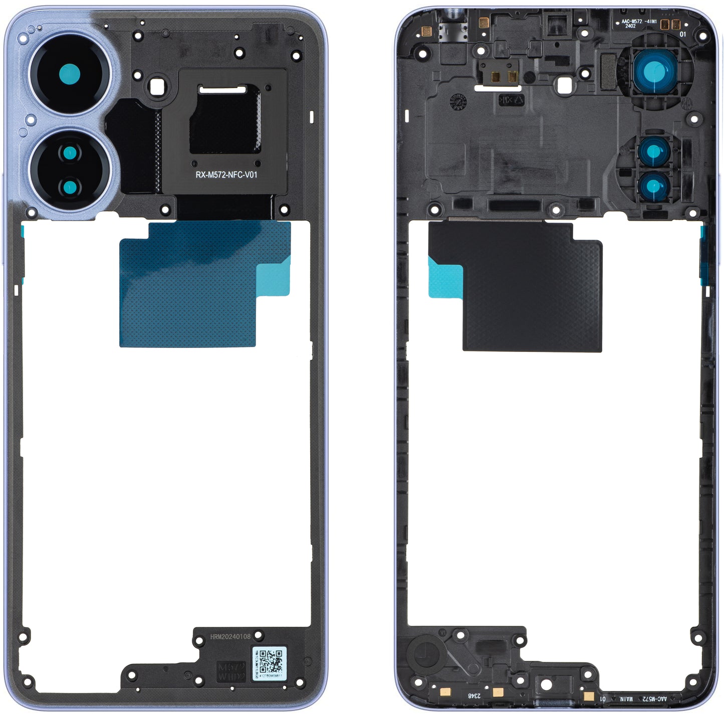 Middle Housing Xiaomi Poco C65, Purple, Service Pack 560003C3UP00