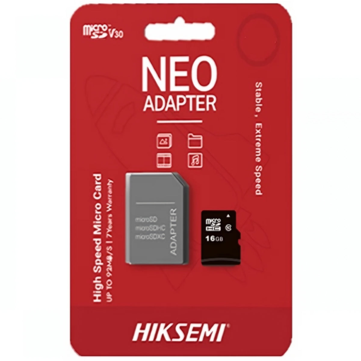 Hiksemi microSDHC Memory Card, 16Gb, Class 10, With Adapter HS-TF-C1/16G/a