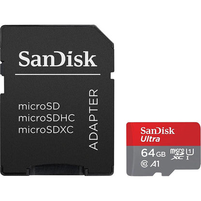 SanDisk Ultra Android A1 microSDXC Memory Card, 64Gb, Class 10 / UHS-1 U1, With Adapter SDSQUAB-064G-GN6MA