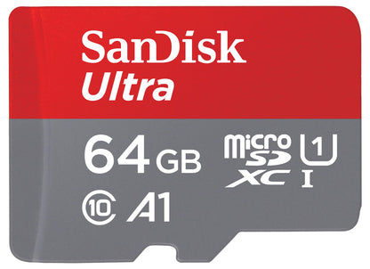 SanDisk Ultra Android A1 microSDXC Memory Card, 64Gb, Class 10 / UHS-1 U1, With Adapter SDSQUAB-064G-GN6MA