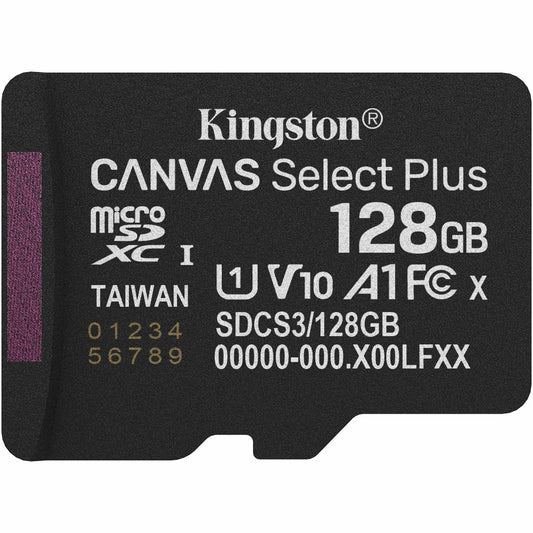 Kingston Canvas Select Plus Android A1 microSDXC Memory Card, 128Gb, Class 10 / UHS-1 U1 SDCS3/128GBSP