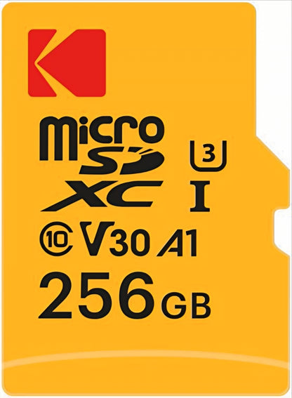 Kodak microSDXC Memory Card, 256GB, Class 10 / UHS-1 U3, With Adapter EKMSDM256GXC10HPRK