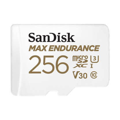 SanDisk MAX Endurance microSDXC Memory Card, 256Gb, Class 10 / UHS-1 U3, With Adapter SDSQQVR-256G-GN6IA