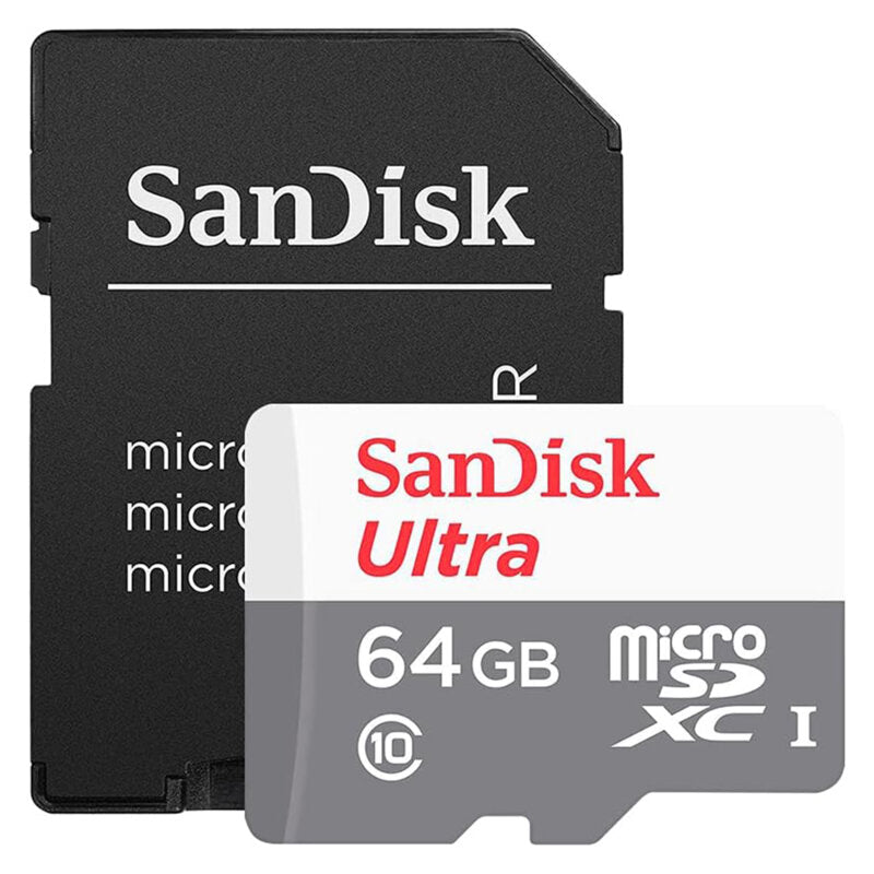 SanDisk Ultra microSDXC Memory Card, 64Gb, Class 10, With Adapter SDSQUNR-064G-GN3MA