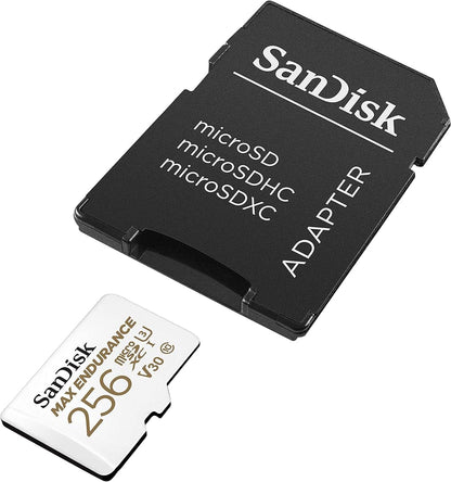 SanDisk MAX Endurance microSDXC Memory Card, 256Gb, Class 10 / UHS-1 U3, With Adapter SDSQQVR-256G-GN6IA