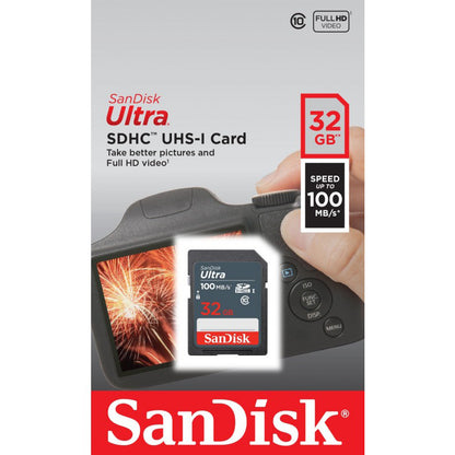 SanDisk Ultra SDHC Memory Card, 32GB, Class 10 SDSDUNR-032G-GN3IN