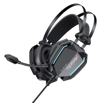 Gaming Headphones 3.5mm Yesido EK03, RGB, 2m, Black
