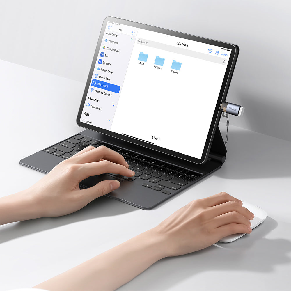 Lightning McDodo OT-7850 Card Reader, USB-A (OTG) - microSD, Black