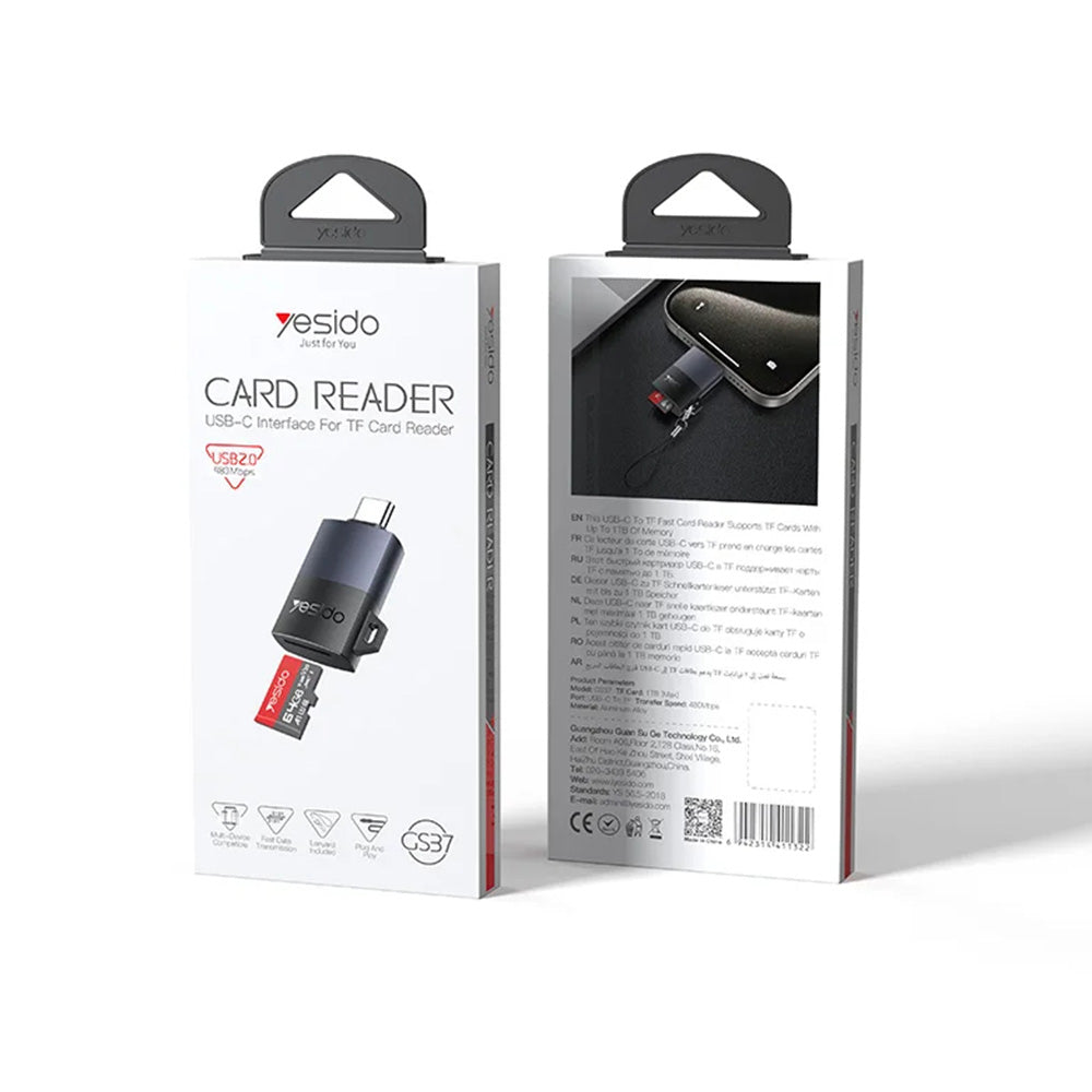 USB Card Reader Yesido GS37, microSD, Black