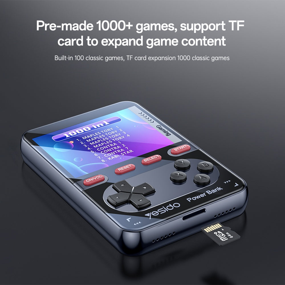 Yesido YP87 Portable Gaming Console with External Battery, Black